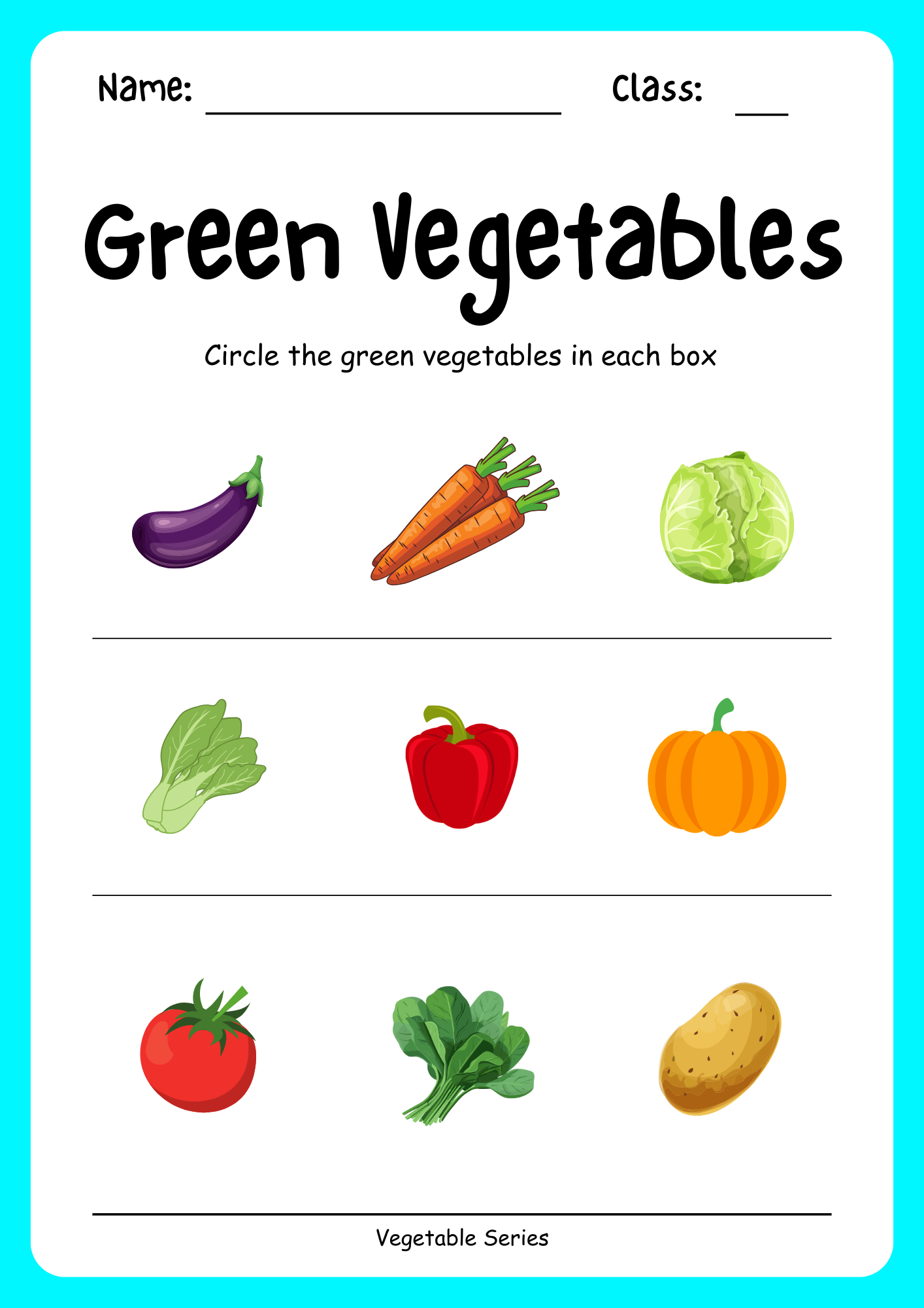 Vegetable Series Worksheets for Preschool - Image 2