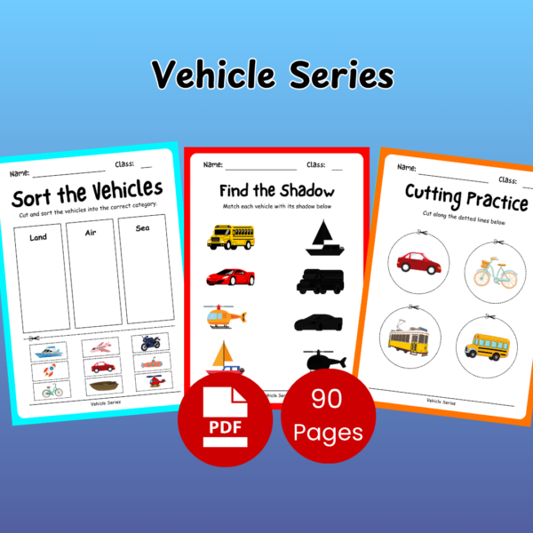 Vehicle Series Worksheets for Preschool