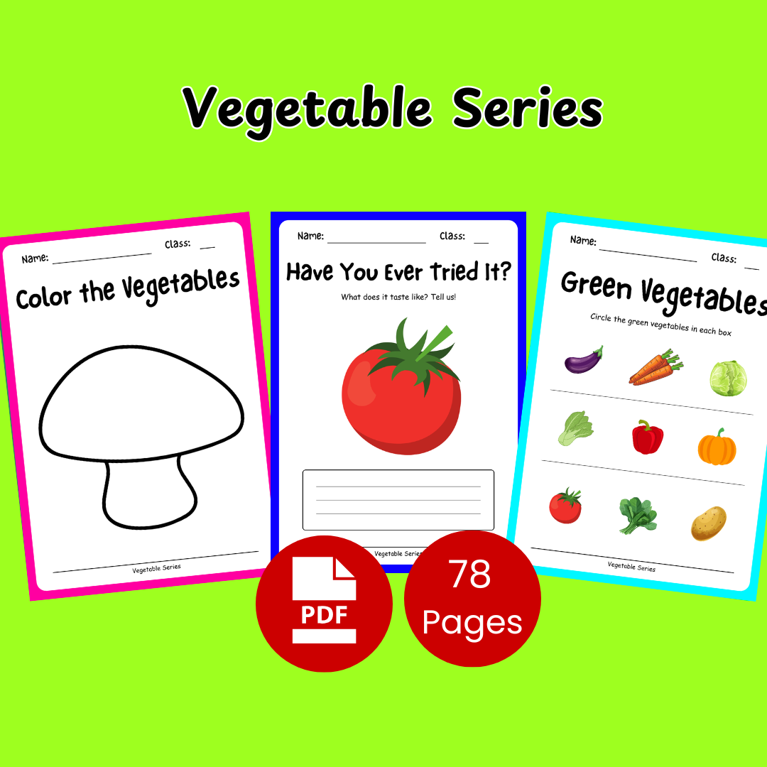 Vegetable Series Worksheets for Preschool